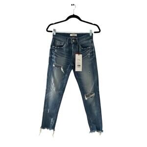 NWT Moussy Vintage Ridgewood Ripped Crop Skinny Jeans sz 24